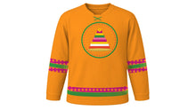 Load image into Gallery viewer, Bathukamma Original Hockey Jersey in Marigold Orange, front view – custom name and number