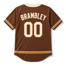 Load image into Gallery viewer, Amber Pour Beer Baseball Jersey in Chestnut Brown, back view with your name and number