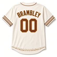 Load image into Gallery viewer, Amber Pour Beer Baseball Jersey in Pale Ale Cream, back view with your name and number