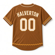 Load image into Gallery viewer, Bottle Cap Beer Baseball Jersey in Bottle Brown, back view with your name and number