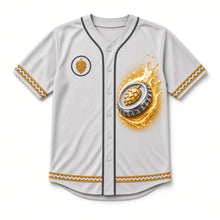 Load image into Gallery viewer, Bottle Cap Beer Baseball Jersey in Cap Silver Gray, front view – custom name and number