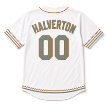 Load image into Gallery viewer, Bottle Cap Beer Baseball Jersey in Crisp White, back view with your name and number