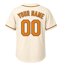 Load image into Gallery viewer, Beer Garden Prost Milwaukee Baseball Jersey in Foam Cream, back view with your name and number – bold block name and number with piped sleeves