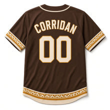 Load image into Gallery viewer, Growler Fill Beer Baseball Jersey in Growler Brown, back view with your name and number