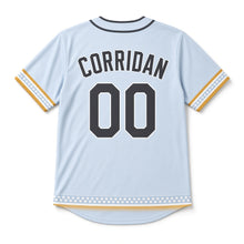 Load image into Gallery viewer, Growler Fill Beer Baseball Jersey in Chill Ice Blue, back view with your name and number