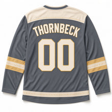 Load image into Gallery viewer, Pilsner Sparkle Beer Hockey Jersey in Lager Slate, back view with your name and number