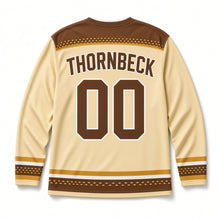 Load image into Gallery viewer, Pilsner Sparkle Beer Hockey Jersey in Pale Straw, back view with your name and number