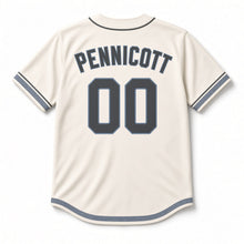 Load image into Gallery viewer, Starlit Toast Beer Baseball Jersey in Moonlight Cream, back view with your name and number