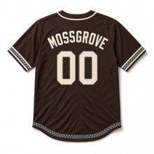 Load image into Gallery viewer, Stout Cascade Beer Baseball Jersey in Espresso Brown, back view with your name and number