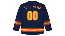 Load image into Gallery viewer, Befana Original Hockey Jersey in Midnight Blue, back view with your name and number