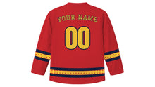 Load image into Gallery viewer, Befana Original Hockey Jersey in Stocking Red, back view with your name and number