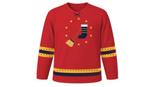 Load image into Gallery viewer, Befana Original Hockey Jersey in Stocking Red, front view – custom name and number
