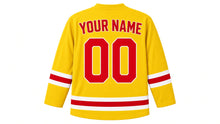 Load image into Gallery viewer, Beijing Original Hockey Jersey in Yellow, back view with your name and number