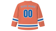 Load image into Gallery viewer, Beirut Original Hockey Jersey in Sunset Coral, back view with your name and number