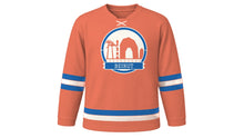 Load image into Gallery viewer, Beirut Original Hockey Jersey in Sunset Coral, front view – custom name and number