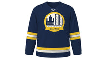 Load image into Gallery viewer, Belfast Original Hockey Jersey in Harbour Navy, front view – custom name and number