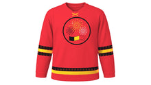 Load image into Gallery viewer, Belgian National Day Original Hockey Jersey in Red, front view – custom name and number
