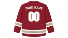 Load image into Gallery viewer, Belgrade Original Hockey Jersey in Crimson, back view with your name and number