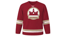 Load image into Gallery viewer, Belgrade Original Hockey Jersey in Crimson, front view – custom name and number