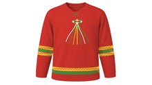Load image into Gallery viewer, Beltane Original Hockey Jersey in Beltane Red, front view – custom name and number