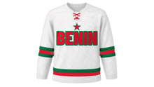Load image into Gallery viewer, Benin Original Hockey Jersey in White, front view – custom name and number
