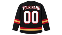 Load image into Gallery viewer, Berlin Original Hockey Jersey in Black, back view with your name and number