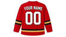 Load image into Gallery viewer, Berlin Original Hockey Jersey in Red, back view with your name and number