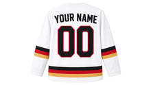 Load image into Gallery viewer, Berlin Original Hockey Jersey in White, back view with your name and number