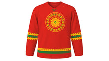 Load image into Gallery viewer, Bhai Dooj Original Hockey Jersey in Red, front view – custom name and number