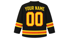 Load image into Gallery viewer, Bhutan Original Hockey Jersey in Black, back view with your name and number