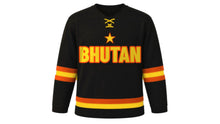 Load image into Gallery viewer, Bhutan Original Hockey Jersey in Black, front view – custom name and number
