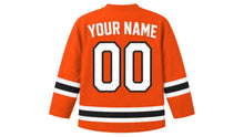 Load image into Gallery viewer, Bhutan Original Hockey Jersey in Orange, back view with your name and number