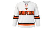 Load image into Gallery viewer, Bhutan Original Hockey Jersey in White, front view – custom name and number