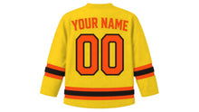 Load image into Gallery viewer, Bhutan Original Hockey Jersey in Yellow, back view with your name and number