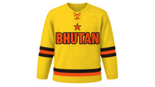 Load image into Gallery viewer, Bhutan Original Hockey Jersey in Yellow, front view – custom name and number