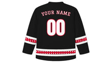 Load image into Gallery viewer, Bihu Original Hockey Jersey in Black, back view with your name and number