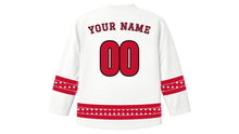 Load image into Gallery viewer, Bihu Original Hockey Jersey in Gamosa White, back view with your name and number