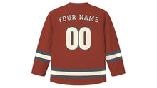 Load image into Gallery viewer, Birmingham Original Hockey Jersey in Brick Red, back view with your name and number