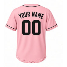Load image into Gallery viewer, Birthday Cake Milwaukee Baseball Jersey in Sprinkle Pink, back view with your name and number – custom block name and number with confetti-pattern sleeves
