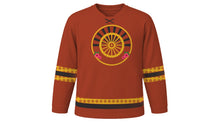 Load image into Gallery viewer, Bisket Jatra Original Hockey Jersey in Brick Red, front view – custom name and number