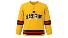 Load image into Gallery viewer, Black Friday Original Hockey Jersey in Gold, front view – custom name and number
