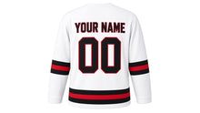 Load image into Gallery viewer, Black Friday Original Hockey Jersey in White, back view with your name and number