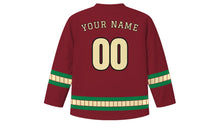 Load image into Gallery viewer, Bloomsday Original Hockey Jersey in Burgundy, back view with your name and number