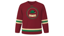 Load image into Gallery viewer, Bloomsday Original Hockey Jersey in Burgundy, front view – custom name and number