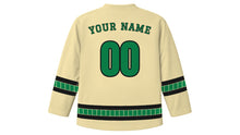 Load image into Gallery viewer, Bloomsday Original Hockey Jersey in Straw, back view with your name and number