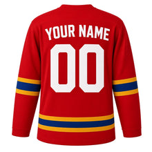 Load image into Gallery viewer, Bogota Original Hockey Jersey in Red, back view with your name and number
