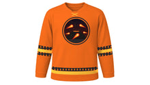 Load image into Gallery viewer, Bolas de Fuego Festival Original Hockey Jersey in Flame Orange, front view – custom name and number