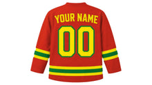 Load image into Gallery viewer, Bolivia Original Hockey Jersey in Red, back view with your name and number