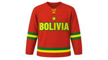 Load image into Gallery viewer, Bolivia Original Hockey Jersey in Red, front view – custom name and number