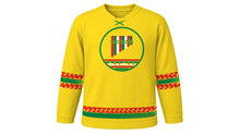 Load image into Gallery viewer, Bolivian Independence Day Original Hockey Jersey in Andean Yellow, front view – custom name and number